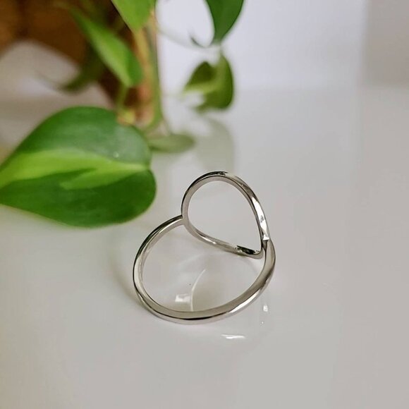 Circle Ring, Sterling Silver Halo Women Ring, O Ring, Stack Ring, 925 Stamped, - Picture 6 of 8